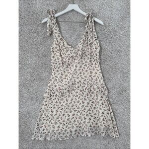 Dress Forum Los Angeles Floral Ruffled Smocked Mini Dress Sz S Urban Outfitters